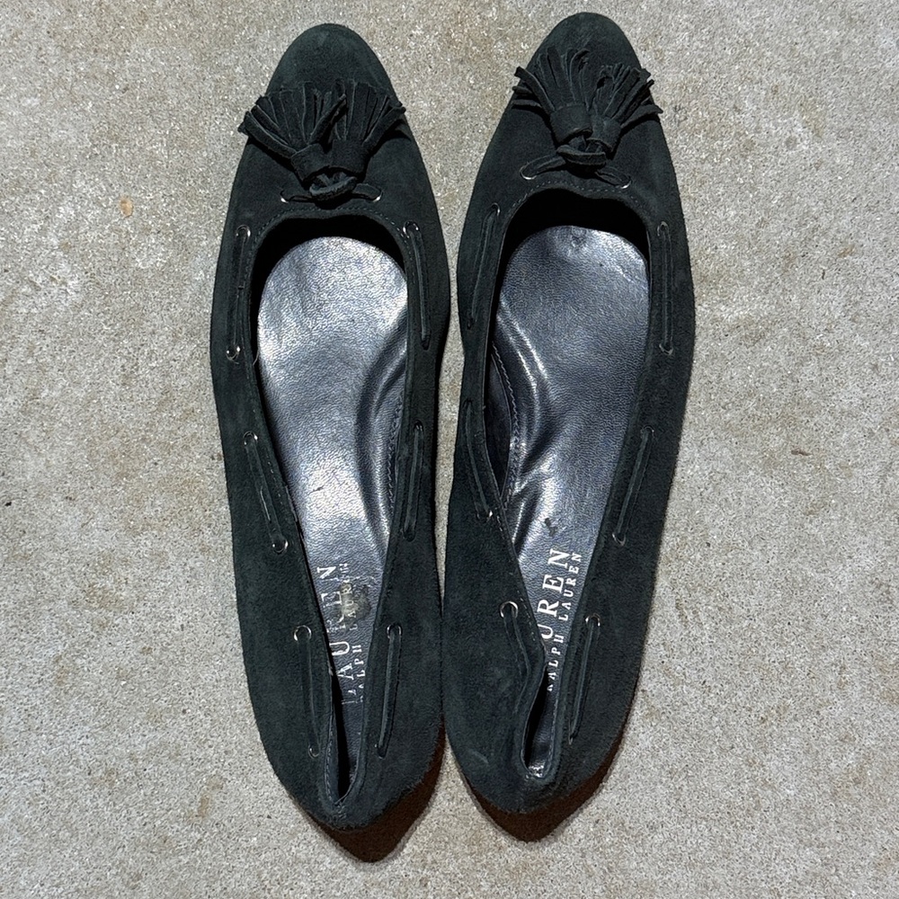 💥LAST CHANCE💥 Lauren Ralph Lauren Narcella Tassel Flats Women’s 7B Suede Leather